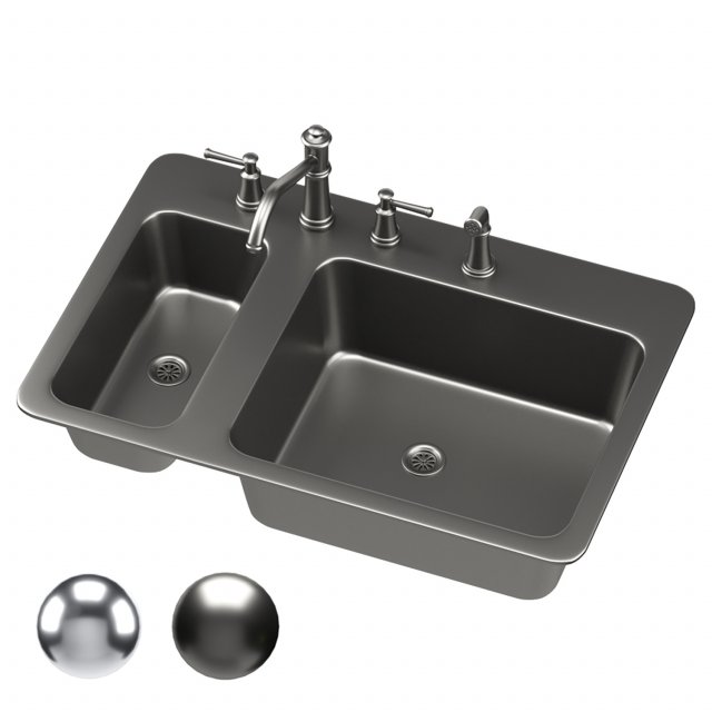 moen sink 04 3D Модель .c4d .max .obj .3ds .fbx .stl .blend 