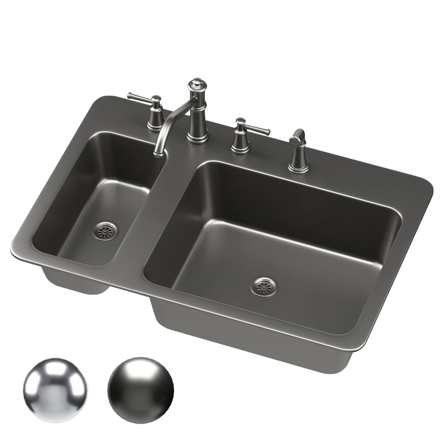 moen sink 04 3D Model .c4d .max .obj .3ds .fbx .stl .blend