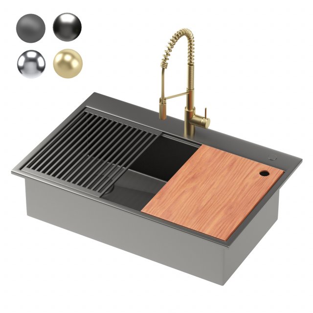 kraus sink 01 Model 3D .c4d .max .obj .3ds .fbx .stl .blend 