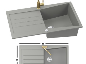 Sink with faucet schock Modelo 3D
