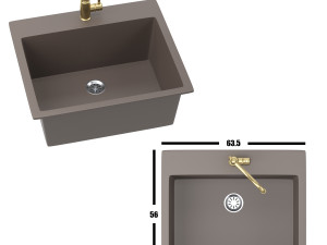 Sink with faucet schock Modelo 3D