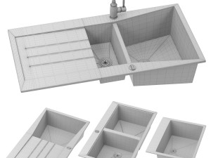 Sink with faucet schock Modelo 3D