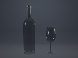 Wine bottle Wine glass 3Dモデル