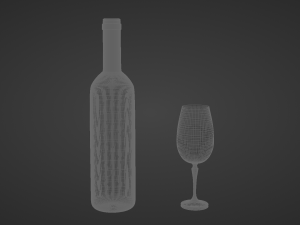 Wine bottle Wine glass Model 3D