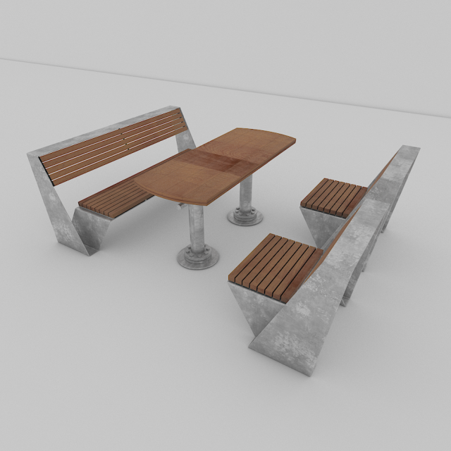 yard bench Modelo 3D .c4d .max .obj .3ds .fbx .stl .blend 