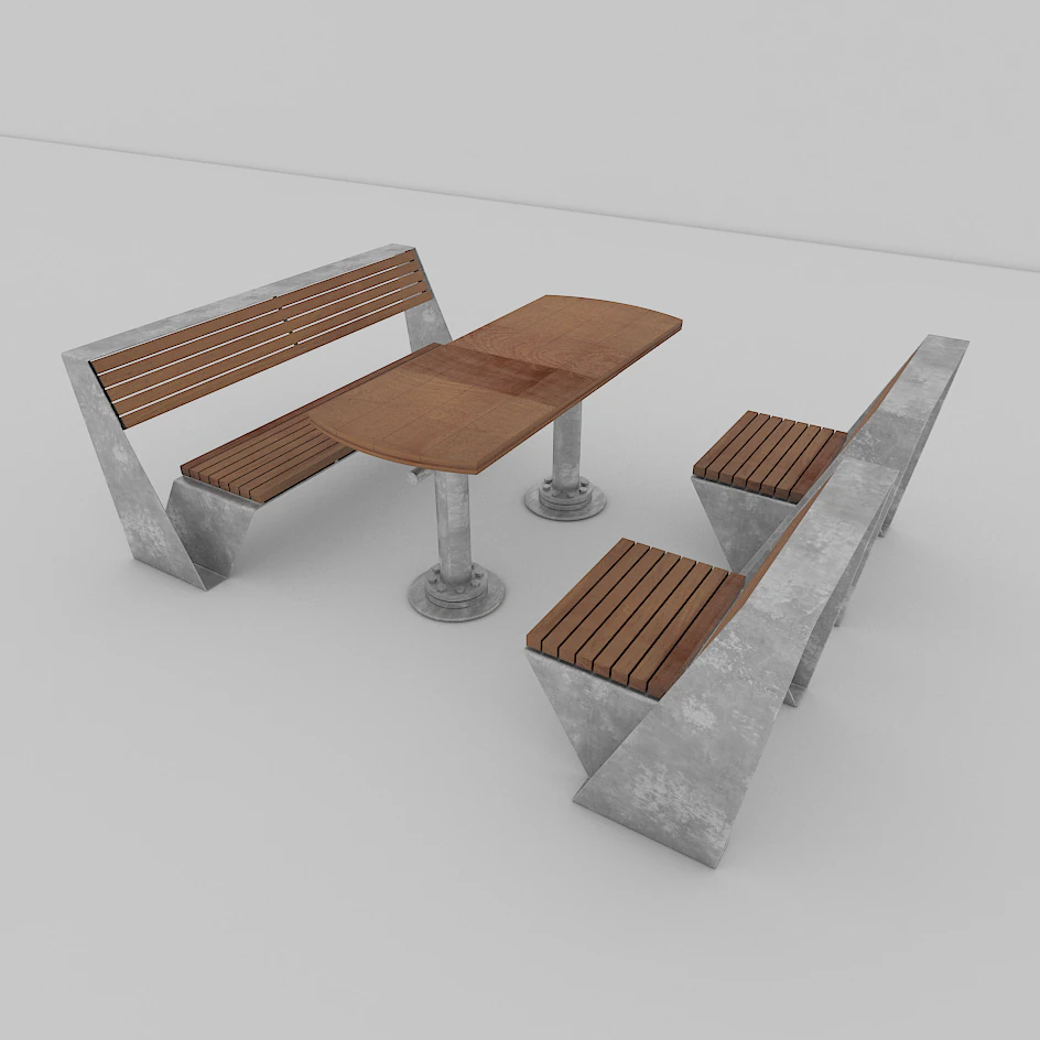 yard bench 3D Model .c4d .max .obj .3ds .fbx .stl .blend