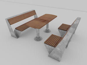 yard bench 3D 모델