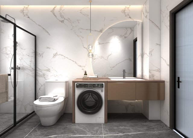 bathroom design 3D Model .c4d .max .obj .3ds .fbx .stl .blend 