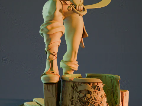 Pirate girl 3D Print Model
