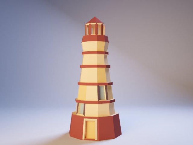 lighthouse low poly Modello 3D .c4d .max .obj .3ds .fbx .stl .blend