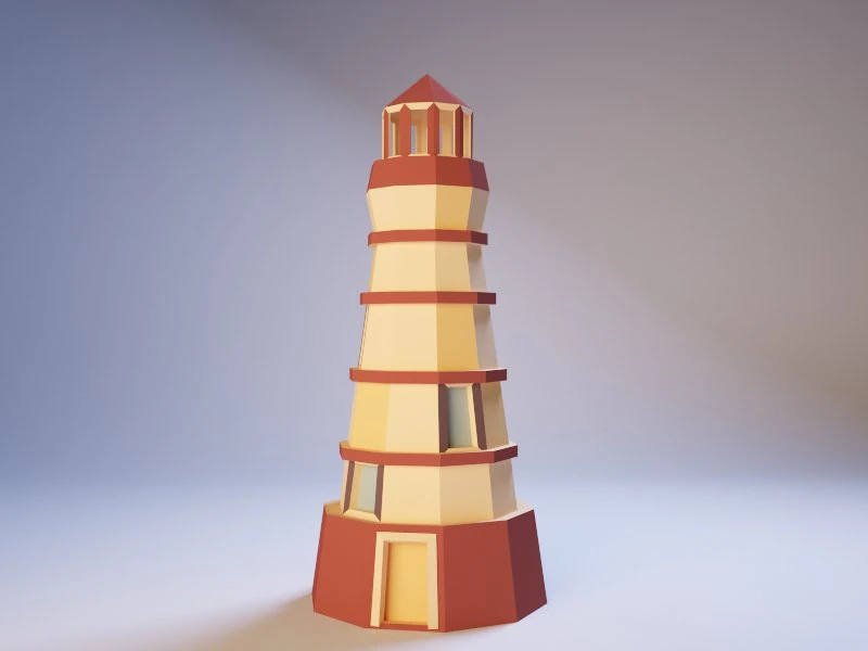 lighthouse low poly 3D Model .c4d .max .obj .3ds .fbx .stl .blend 