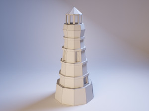 lighthouse low poly Modello 3D