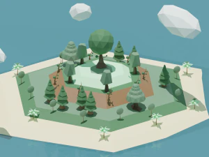 low poly trees 3D Model