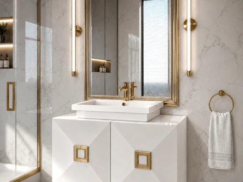 Classic Bathroom Vanity Set 3D Model