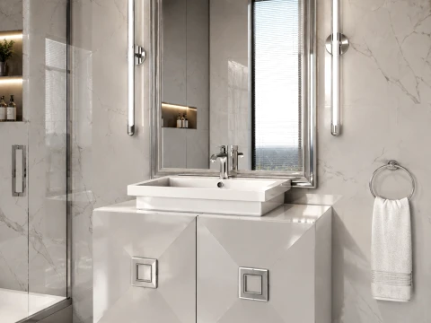Classic Bathroom Vanity Set 3D Model