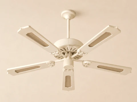 Classic 5-Blade Ceiling Fan 3D Model