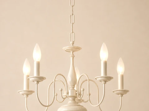 Classic 5-Light Candle Chandelier 3D Model