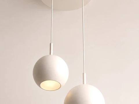 Double Globe Pendant Light 3D Model
