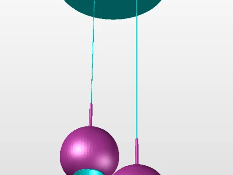 Double Globe Pendant Light 3D Model