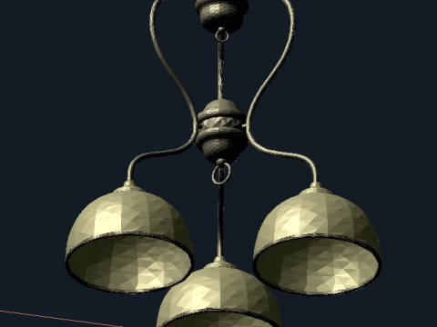 Modern Half Moon Triple Globe Pendant Light 3D Model