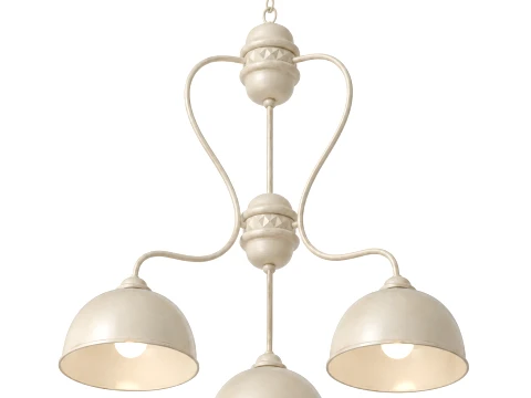 Modern Half Moon Triple Globe Pendant Light 3D Model
