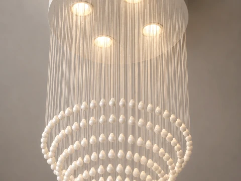 Luxury Raindrop Crystal Chandelier 3D Model
