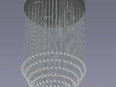 豪華なレインドロップクリスタルシャンデリア 3Dモデル