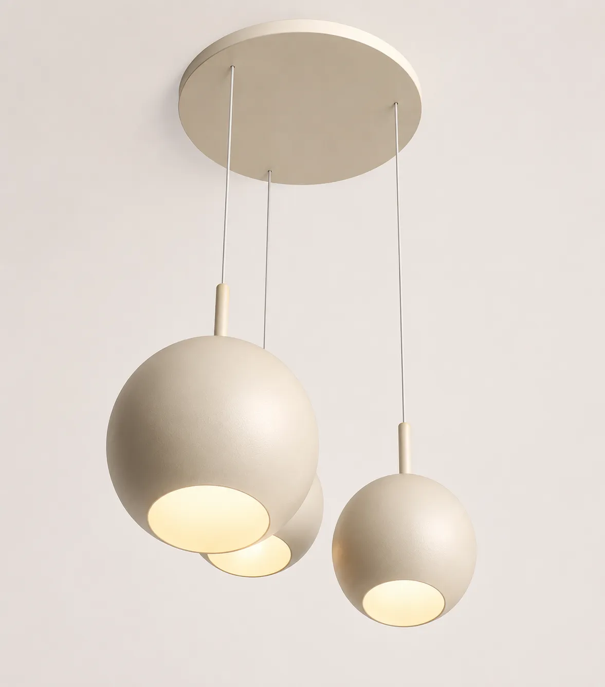 Modern Triple Globe Pendant Light 3D Model .c4d .max .obj .3ds .fbx .stl .blend