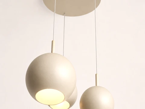 Modern Triple Globe Pendant Light 3D Model
