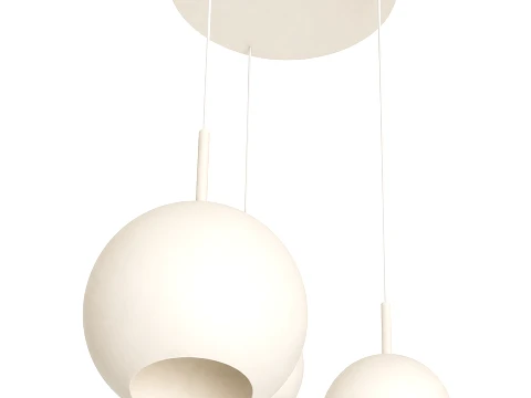 Modern Triple Globe Pendant Light 3D Model
