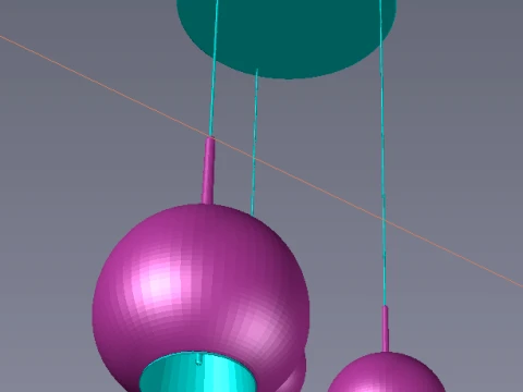 Modern Triple Globe Pendant Light 3D Model