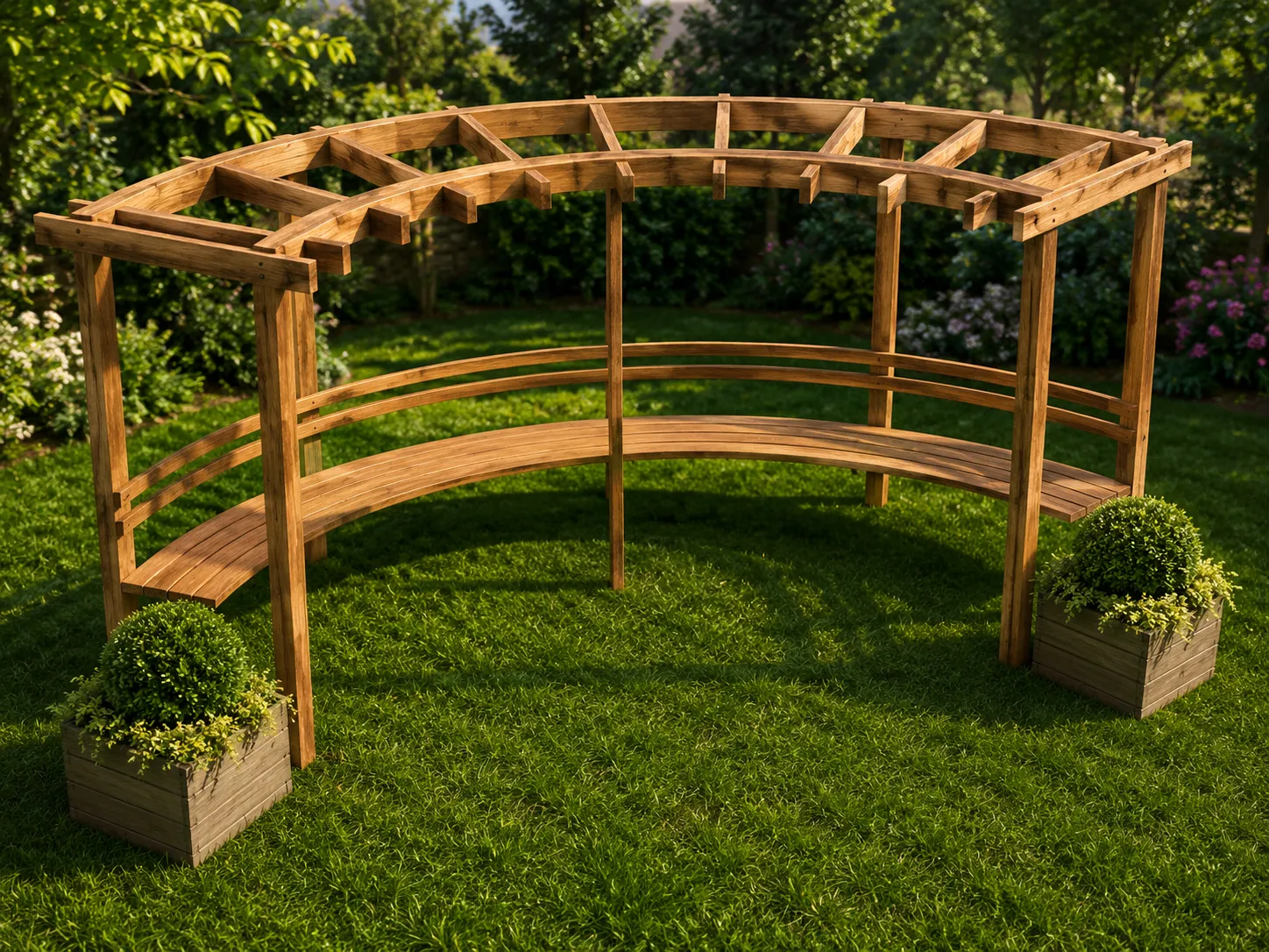 Modern Half Gazebo 3D Model .c4d .max .obj .3ds .fbx .stl .blend 