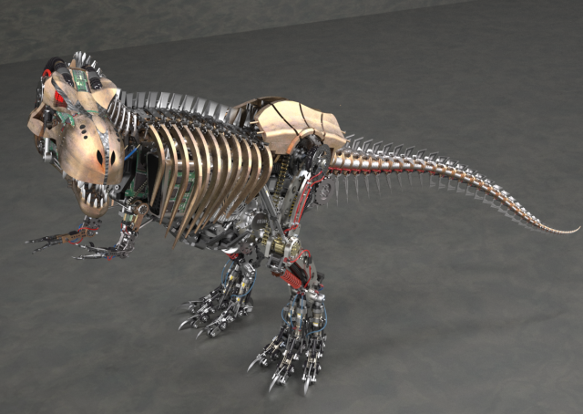 t-rex robotic 3Dモデル .c4d .max .obj .3ds .fbx .stl .blend 
