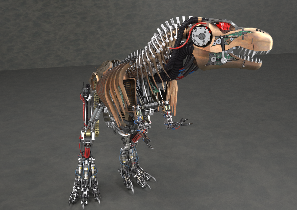 t-rex robotic 3D Model Dinosaur 3DExport