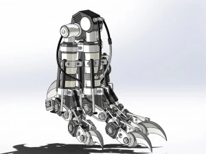 p&eacute; mec&acirc;nico t-rex Modelo 3D