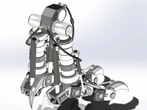 p&eacute; mec&acirc;nico t-rex Modelo 3D