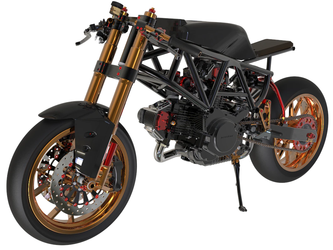 ducati cafe racer 3D Model .c4d .max .obj .3ds .fbx .stl .blend 
