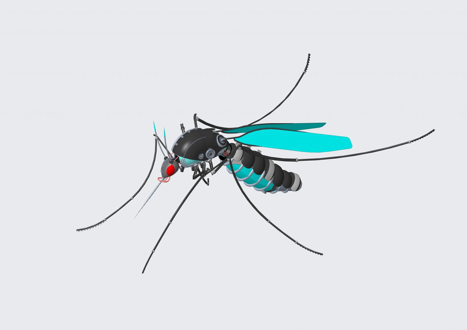 mosquito robot 3D Model .c4d .max .obj .3ds .fbx .stl .blend 