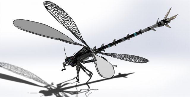 dragonfly robotic model 3D Model .c4d .max .obj .3ds .fbx .stl .blend 