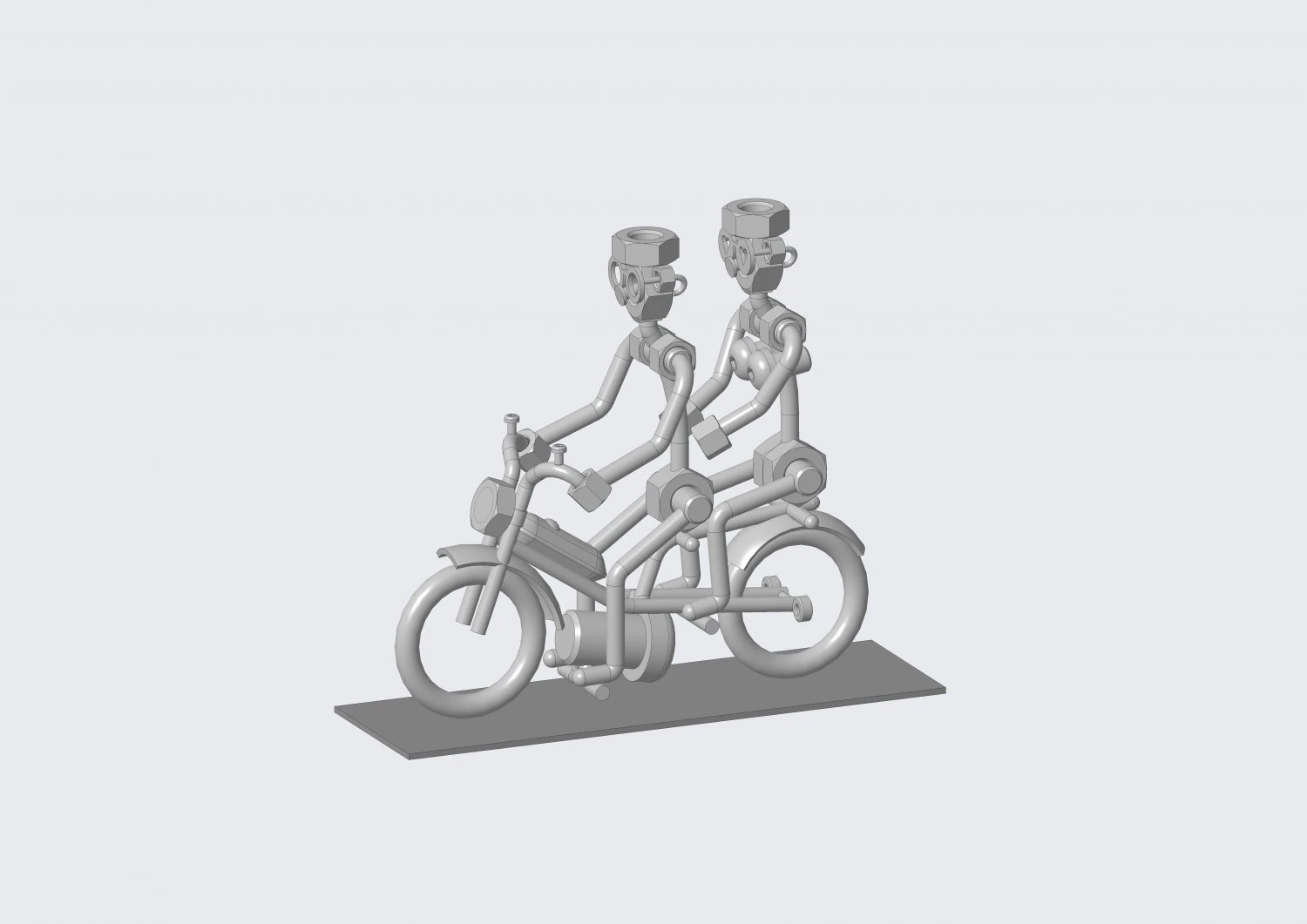 metal art motorcycle 3D Model .c4d .max .obj .3ds .fbx .stl .blend