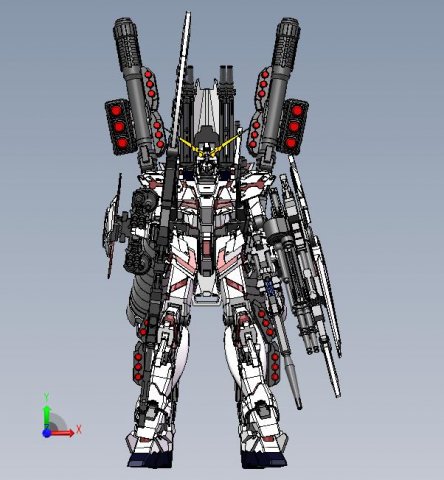 Unicorn Gundam FA 3D Model .c4d .max .obj .3ds .fbx .lwo .lw .lws