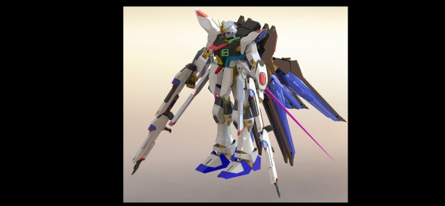 Gundam Robot 3D Model .c4d .max .obj .3ds .fbx .lwo .lw .lws