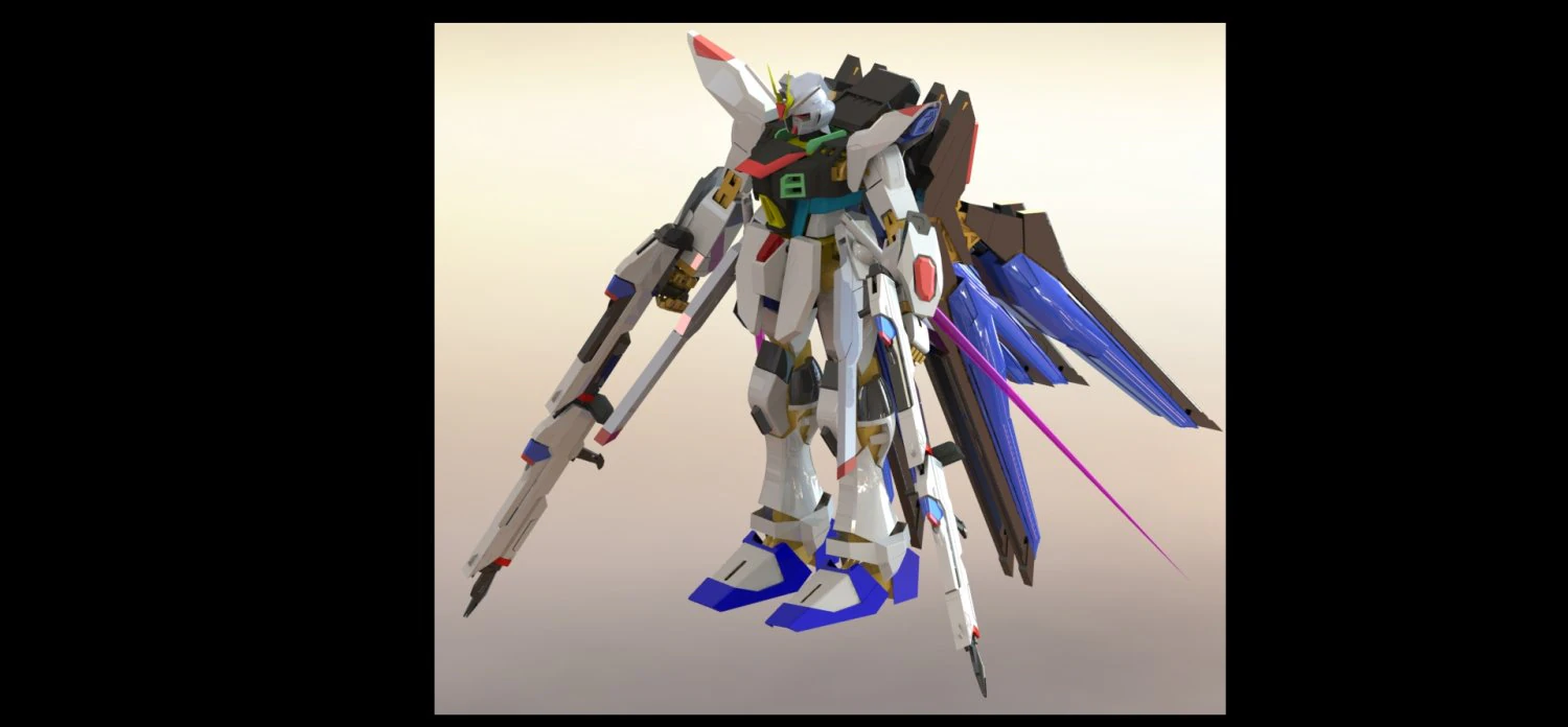 Gundam Robot 3D Model .c4d .max .obj .3ds .fbx .stl .blend 