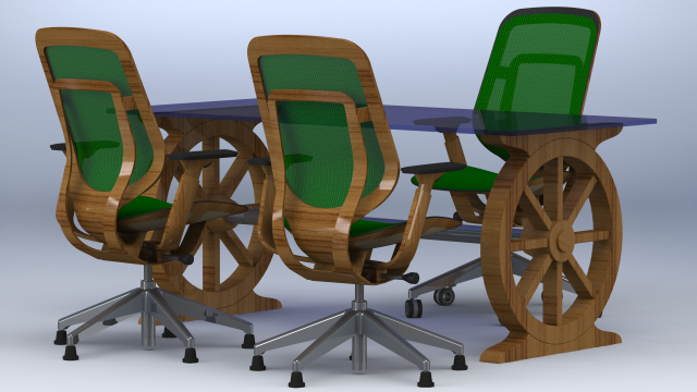 Chair mesh office furniture table meeting Modelo 3D .c4d .max .obj .3ds .fbx .stl .blend 