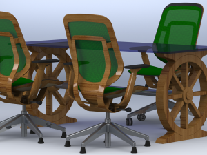 Chair mesh office furniture table meeting 3D Model