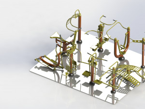 A variety of community fitness equipment model diagram 3D 모델