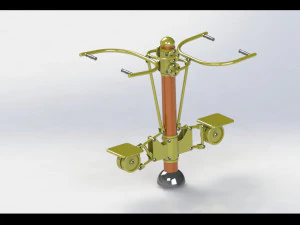 A variety of community fitness equipment model diagram 3D Model