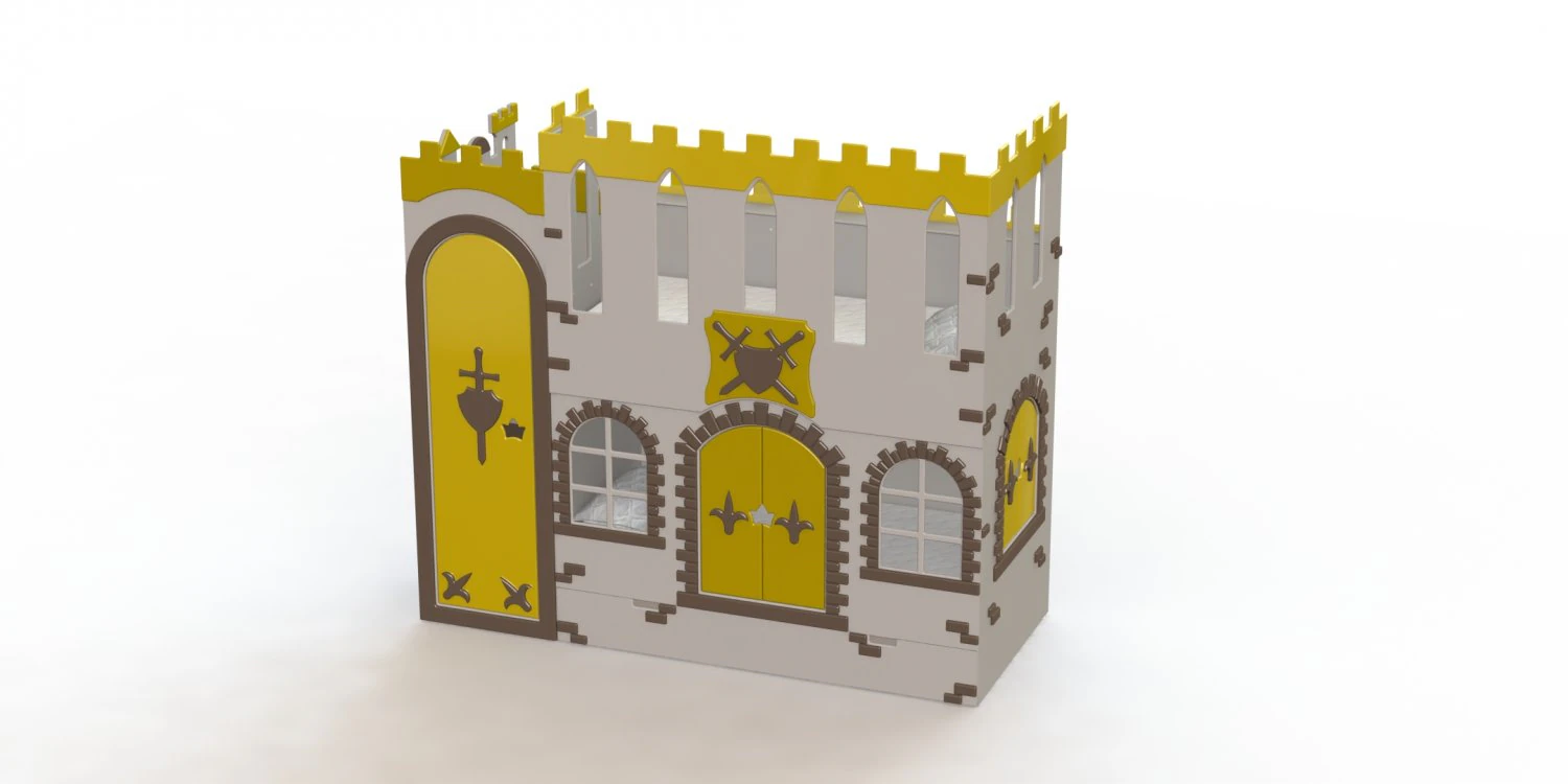 A fortress for children with beds a play area on the second level 3D Model .c4d .max .obj .3ds .fbx .stl .blend 