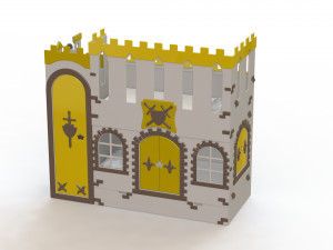 A fortress for children with beds a play area on the second level 3Dモデル