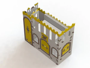 A fortress for children with beds a play area on the second level 3D Model
